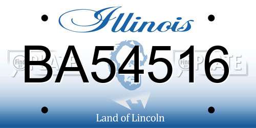BA54516 Illinois License Plate