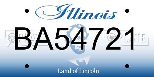 BA54721 Illinois License Plate
