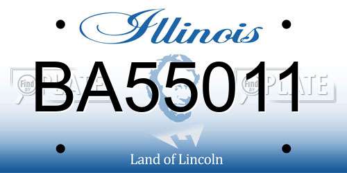 BA55011 Illinois License Plate