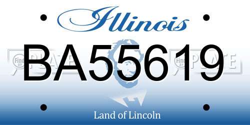 BA55619 Illinois License Plate