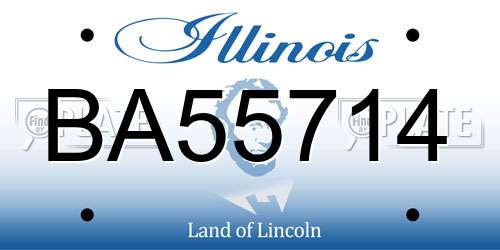BA55714 Illinois License Plate
