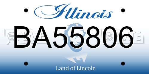 BA55806 Illinois License Plate