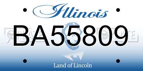 BA55809 Illinois License Plate