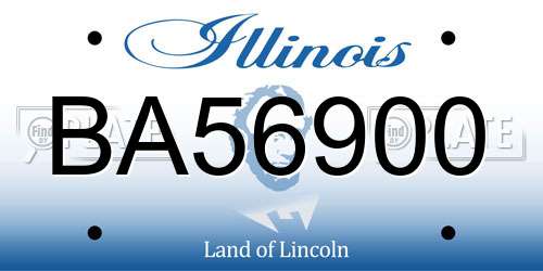 BA56900 Illinois License Plate