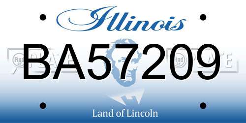 BA57209 Illinois License Plate