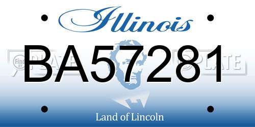 BA57281 Illinois License Plate