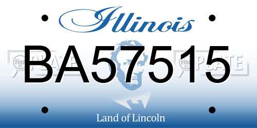 BA57515 Illinois License Plate