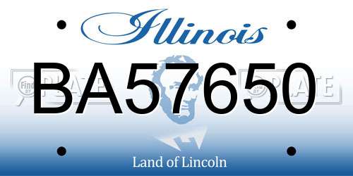 BA57650 Illinois License Plate