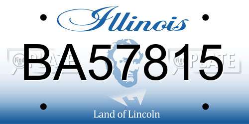 BA57815 Illinois License Plate