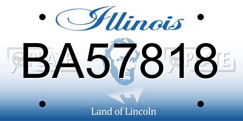 BA57818 Illinois License Plate