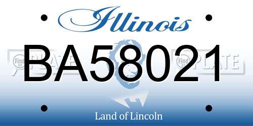 BA58021 Illinois License Plate