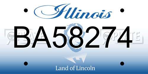 BA58274 Illinois License Plate
