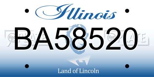 BA58520 Illinois License Plate