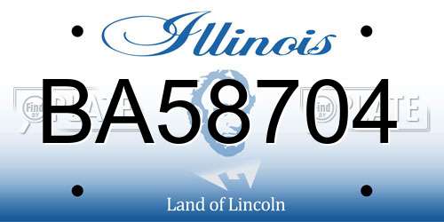 BA58704 Illinois License Plate