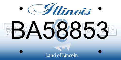 BA58853 Illinois License Plate