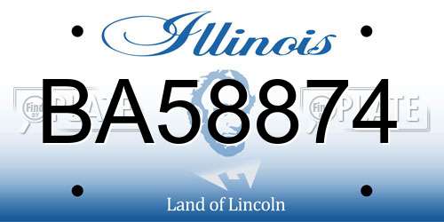 BA58874 Illinois License Plate