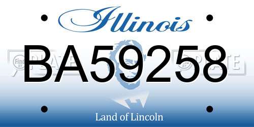 BA59258 Illinois License Plate