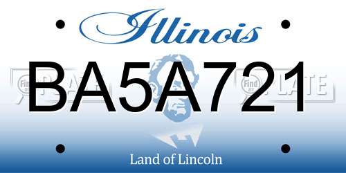 BA5A721 Illinois License Plate