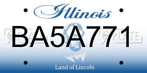 BA5A771 Illinois License Plate