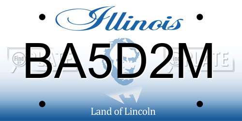 BA5D2M Illinois License Plate
