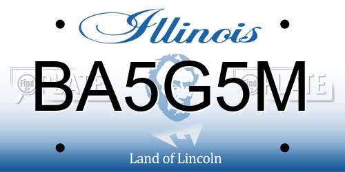 BA5G5M Illinois License Plate