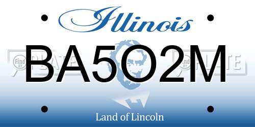 BA5O2M Illinois License Plate