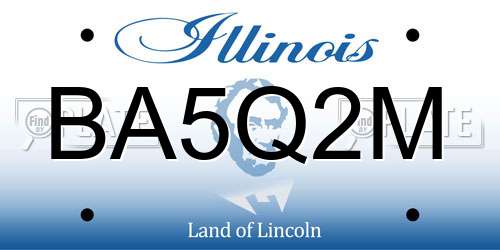 BA5Q2M Illinois License Plate