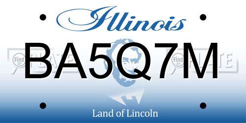 BA5Q7M Illinois License Plate