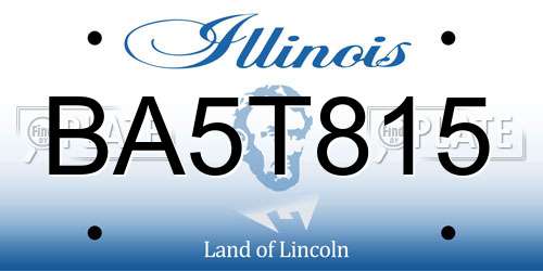 BA5T815 Illinois License Plate