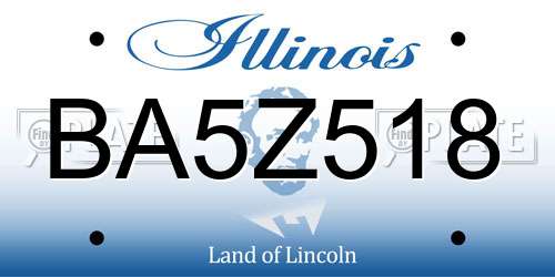 BA5Z518 Illinois License Plate