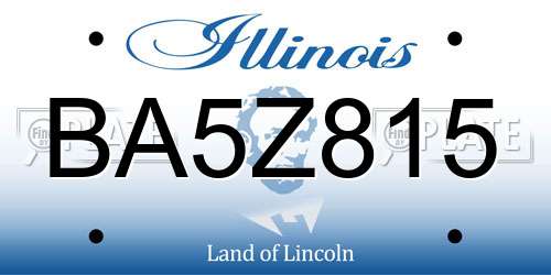 BA5Z815 Illinois License Plate