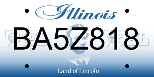 BA5Z818 Illinois License Plate