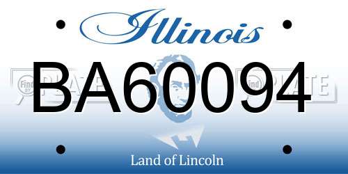 BA60094 Illinois License Plate