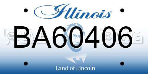 BA60406 Illinois License Plate