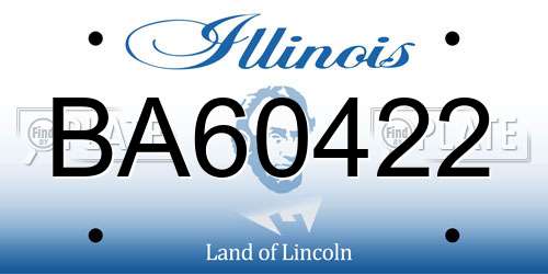 BA60422 Illinois License Plate