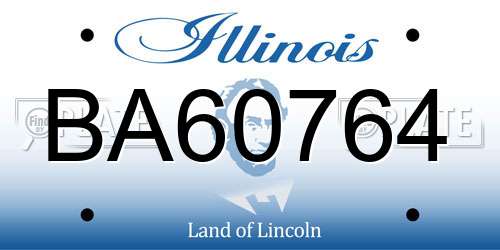 BA60764 Illinois License Plate