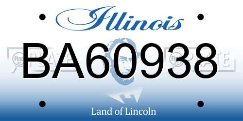 BA60938 Illinois License Plate