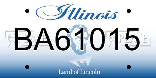 BA61015 Illinois License Plate