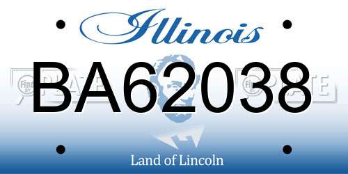 BA62038 Illinois License Plate