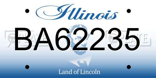 BA62235 Illinois License Plate