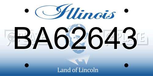 BA62643 Illinois License Plate