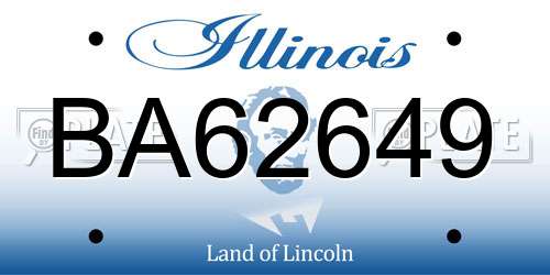 BA62649 Illinois License Plate