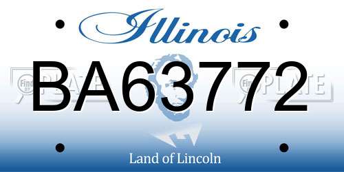 BA63772 Illinois License Plate