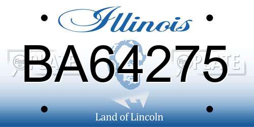 BA64275 Illinois License Plate