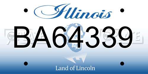 BA64339 Illinois License Plate