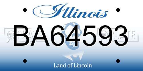 BA64593 Illinois License Plate