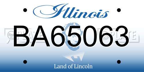 BA65063 Illinois License Plate
