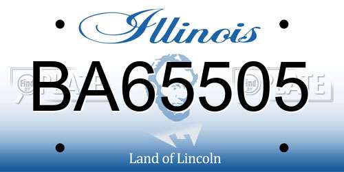 BA65505 Illinois License Plate