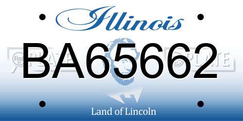 BA65662 Illinois License Plate