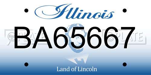 BA65667 Illinois License Plate